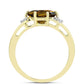 Goldplattierter Silberring mit Cognac-Quarz und weißem Topas