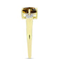 Goldplattierter Silberring mit Cognac-Quarz und weißem Topas