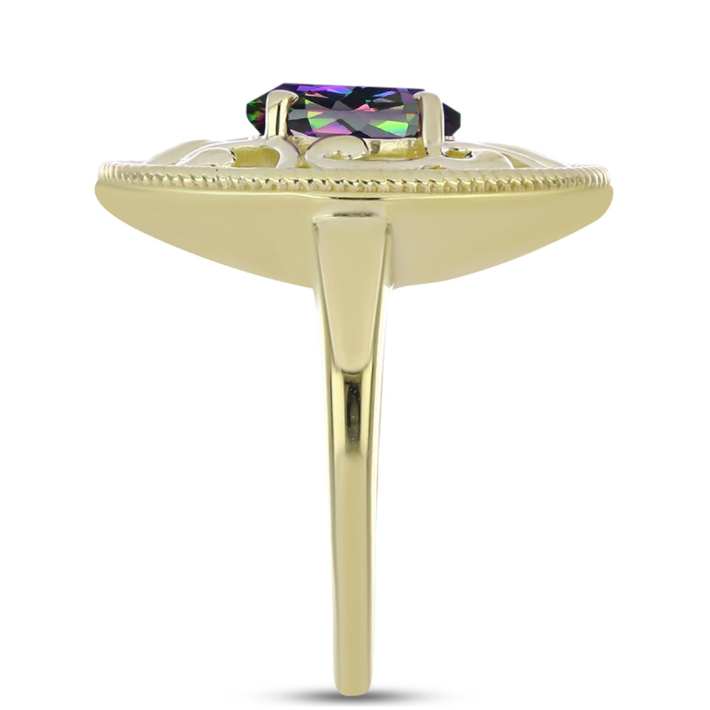 Goldplattierter Silberring mit mystischem Topas 3 