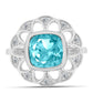 Silberring mit Paraiba Quarz und weißem Topas