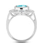 Silberring mit Paraiba Quarz und weißem Topas