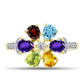 Goldplattierter Silberring mit Barton Granat und marokkanischem Amethyst