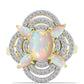 Goldplattierter Silberring mit Welo-Opal und weißem Topas