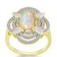 Goldplattierter Silberring mit Welo-Opal und weißem Topas