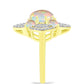 Goldplattierter Silberring mit Welo-Opal und weißem Topas