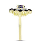 Goldplattierter Silberring mit mystischem Topas und schwarzem Spinell