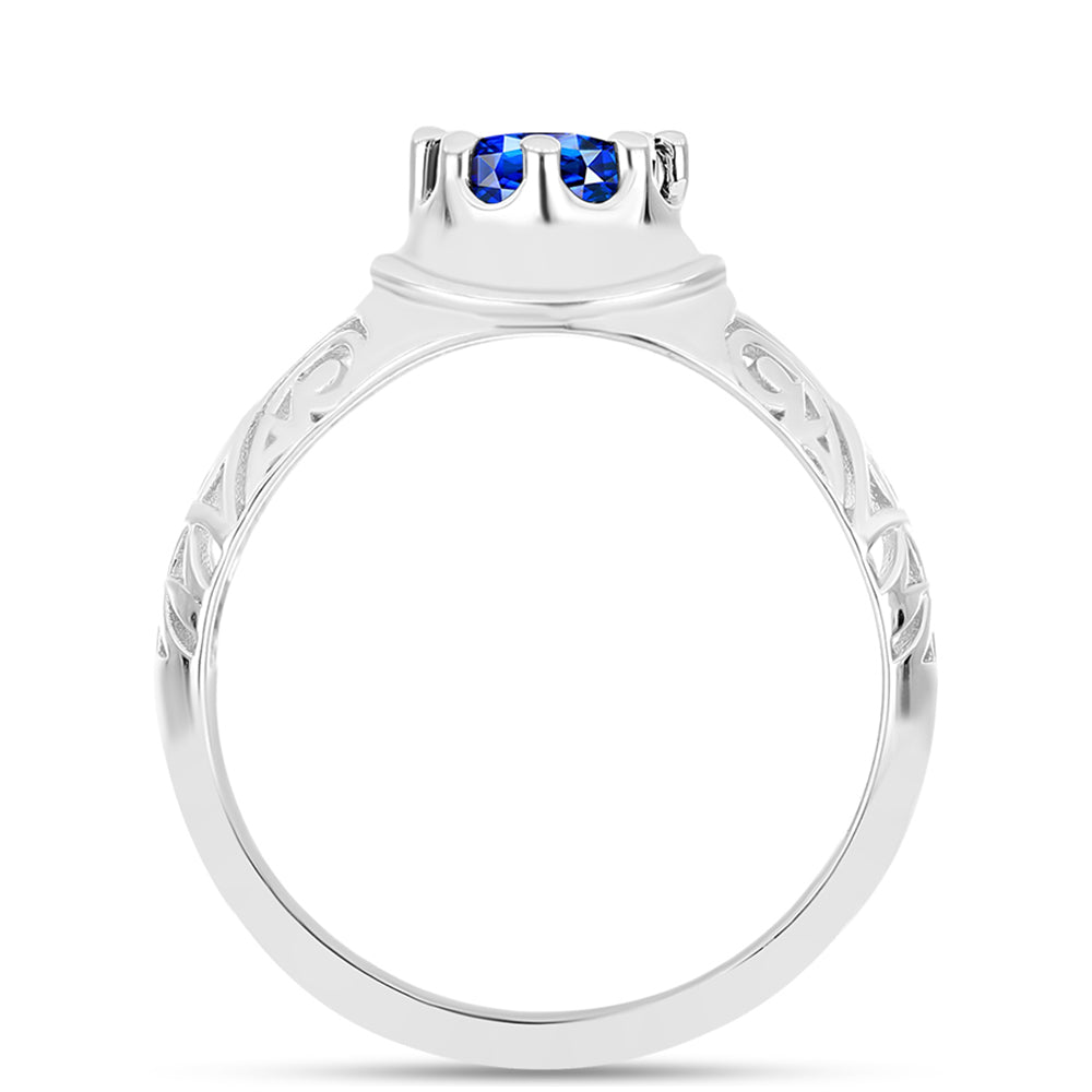 Silberring mit australischem blauem Saphir 2 