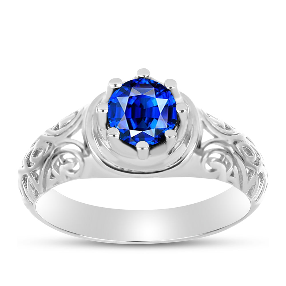 Silberring mit australischem blauem Saphir