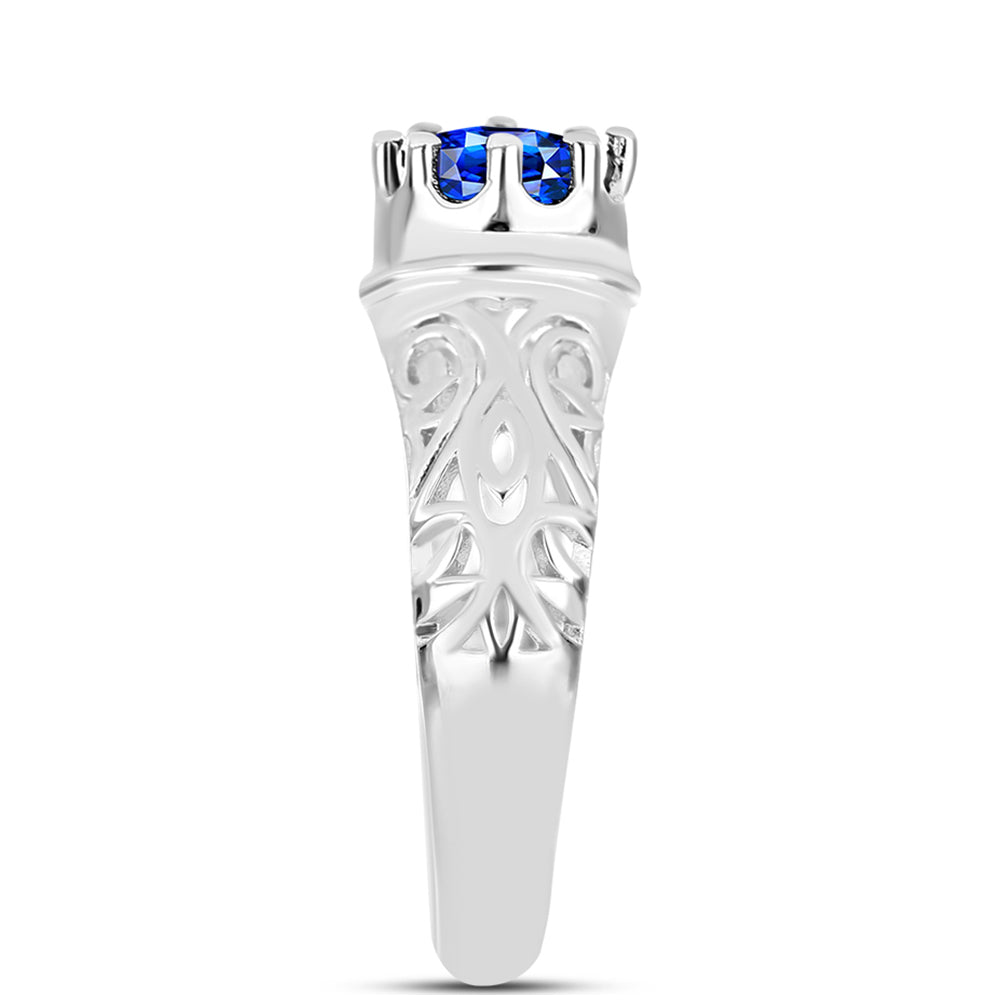 Silberring mit australischem blauem Saphir 4 