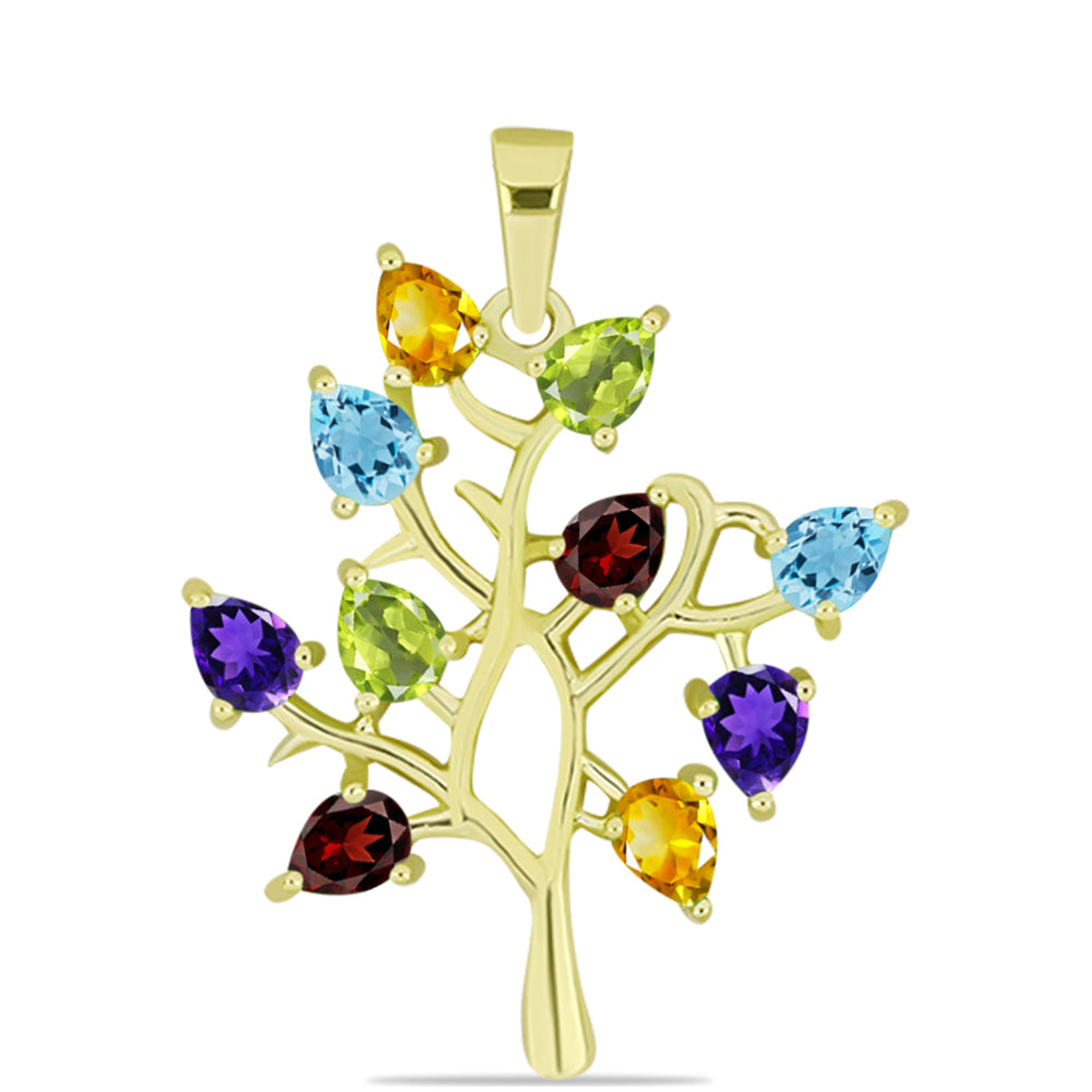 Goldplattierter Silberanhänger mit Barton Granat und marokkanischem Amethyst