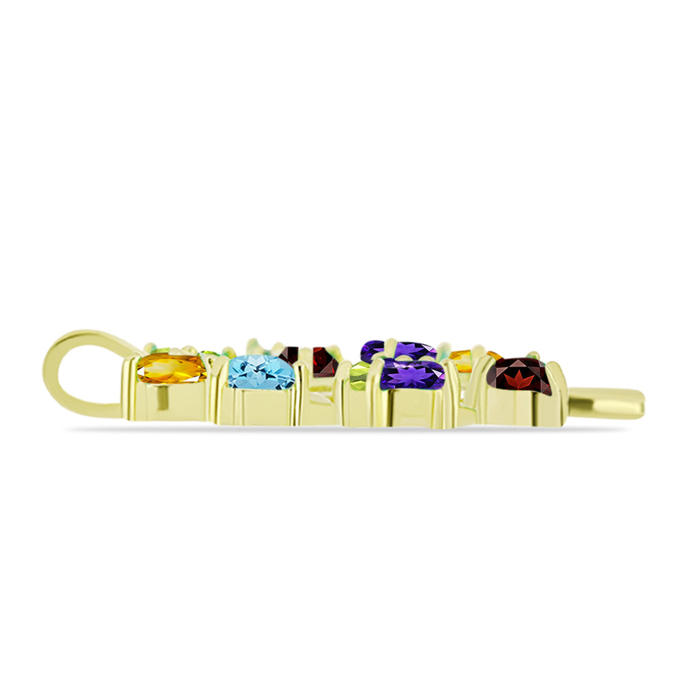 Goldplattierter Silberanhänger mit Barton Granat und marokkanischem Amethyst