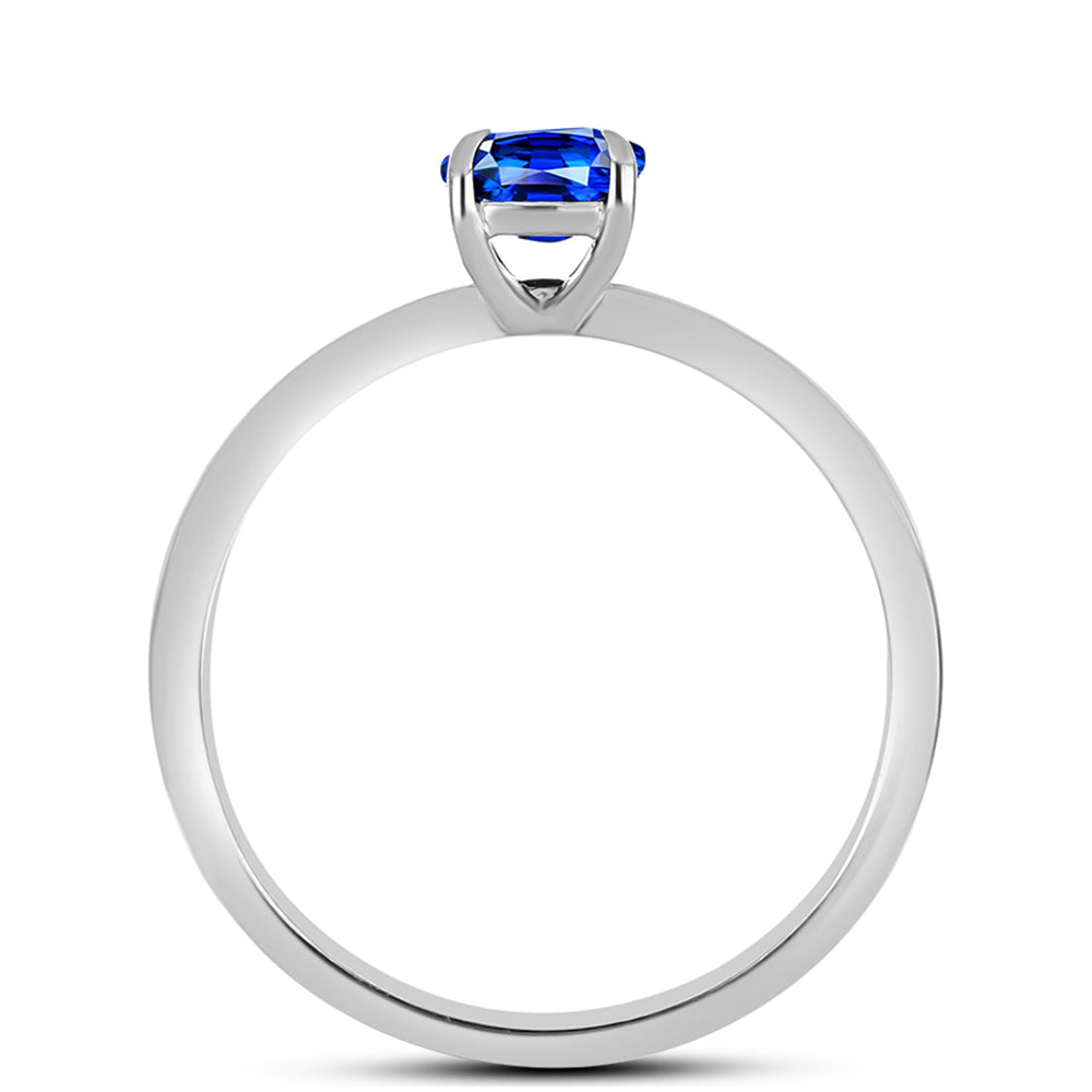 Silberring mit australischem blauem Saphir 2 