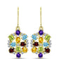 Goldplattierte Silberohrringe mit Barton Granat und marokkanischem Amethyst
