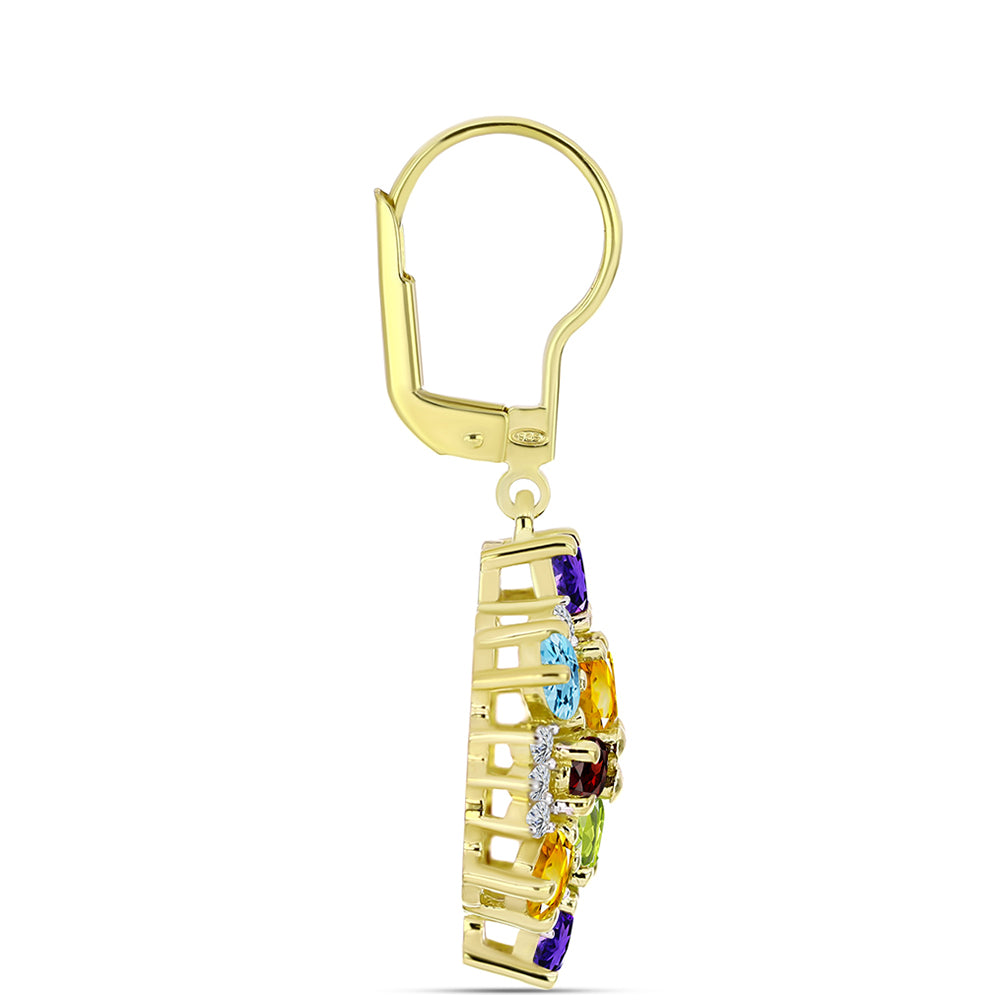 Goldplattierte Silberohrringe mit Barton Granat und marokkanischem Amethyst 2 