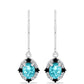 Silberohrringe mit Paraiba Quarz und schwarzem Spinell