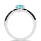 Silberring mit Paraiba Quarz und schwarzem Spinell