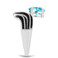 Silberring mit Paraiba Quarz und schwarzem Spinell