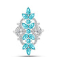 Silberring mit Paraiba Quarz und weißem Topas