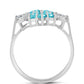 Silberring mit Paraiba Quarz und weißem Topas