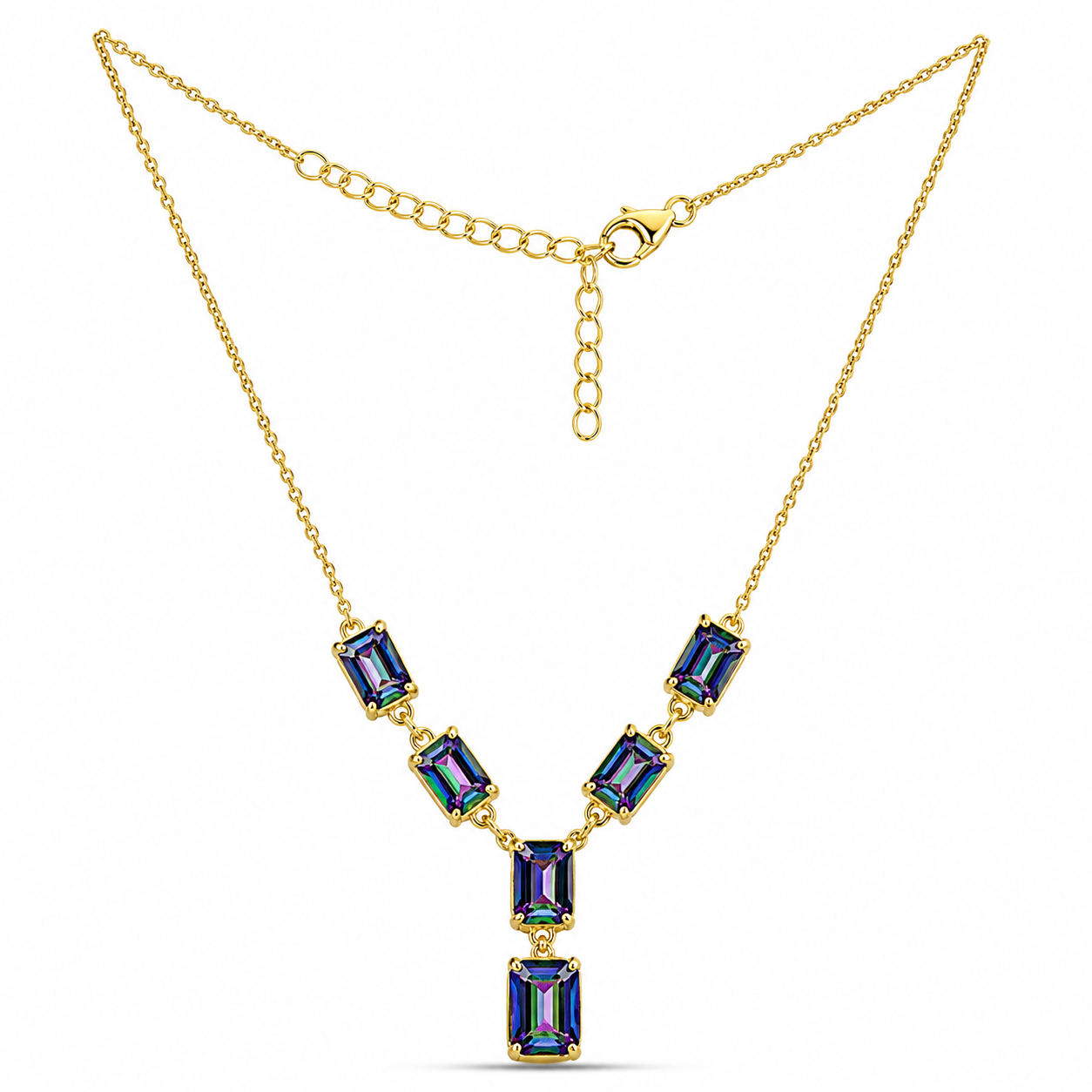 Goldplattierte Silberhalskette mit mystischem Topas 1 
