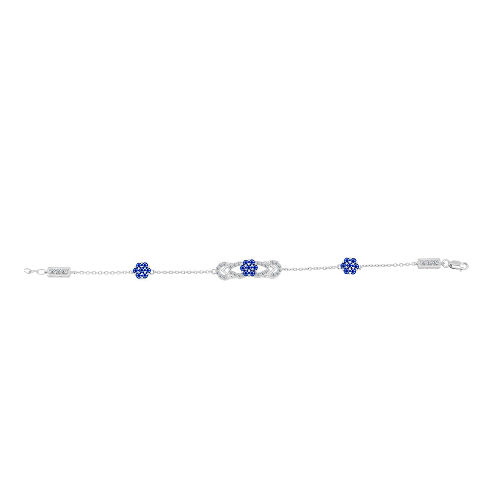 Silberarmband mit australischem blauem Saphir und weißem Topas 2 