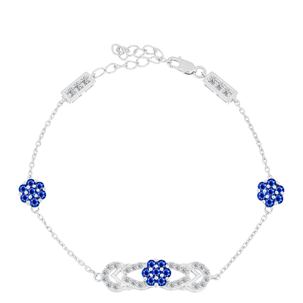 Silberarmband mit australischem blauem Saphir und weißem Topas