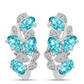 Silberohrringe mit Paraiba Quarz und weißem Topas