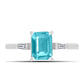 Silberring mit Paraiba Quarz und weißem Zirkon