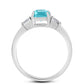 Silberring mit Paraiba Quarz und weißem Zirkon