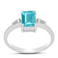 Silberring mit Paraiba Quarz und weißem Zirkon