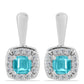 Silberohrringe mit Paraiba Quarz und weißem Topas