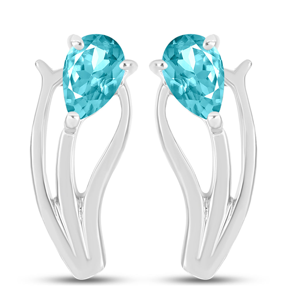 Silberohrringe mit Paraiba Quarz