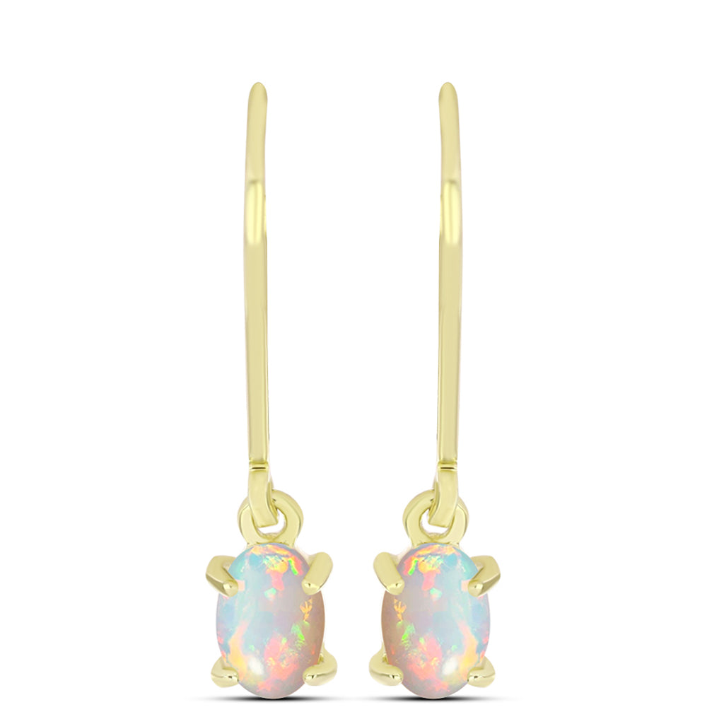 Goldplattierte Silberohrringe mit Welo-Opal 1 