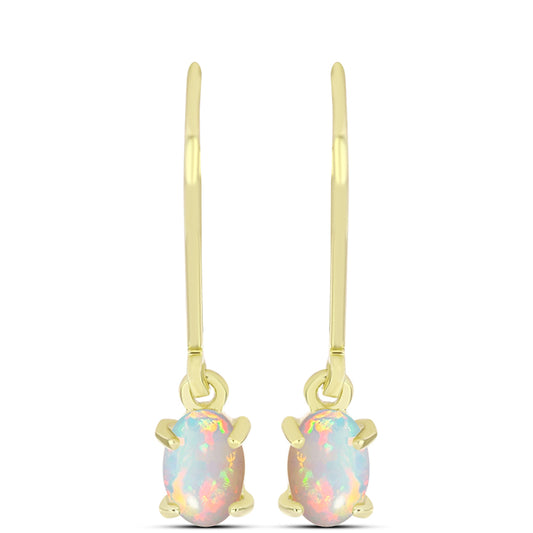 Goldplattierte Silberohrringe mit Welo-Opal