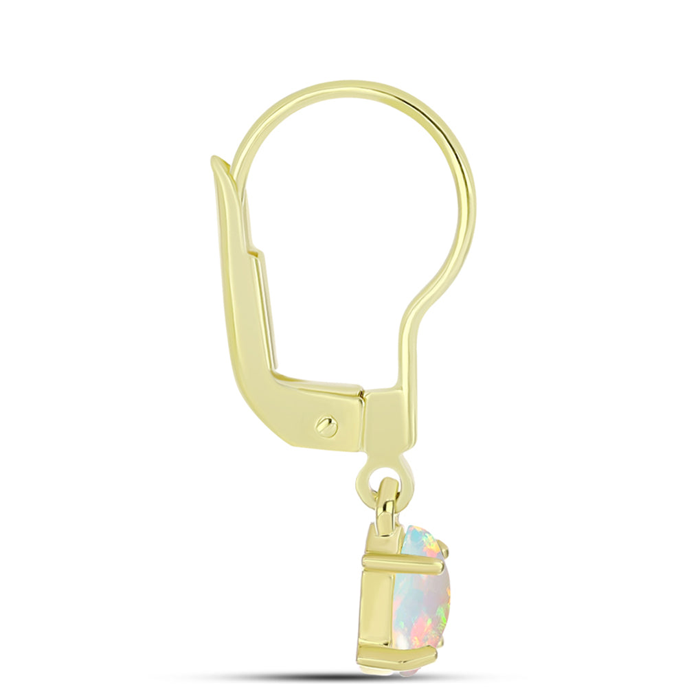 Goldplattierte Silberohrringe mit Welo-Opal
