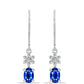 Silberohrringe mit australischem blauem Saphir und weißem Topas