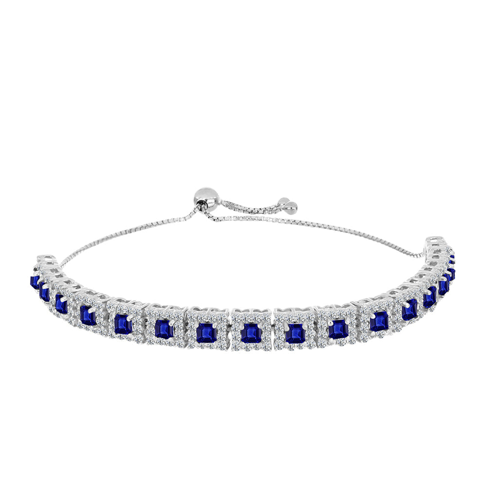 Silberarmband mit australischem blauem Saphir und weißem Topas 1 