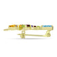 Goldplattierte Silberbrosche mit Barton Granat und marokkanischem Amethyst