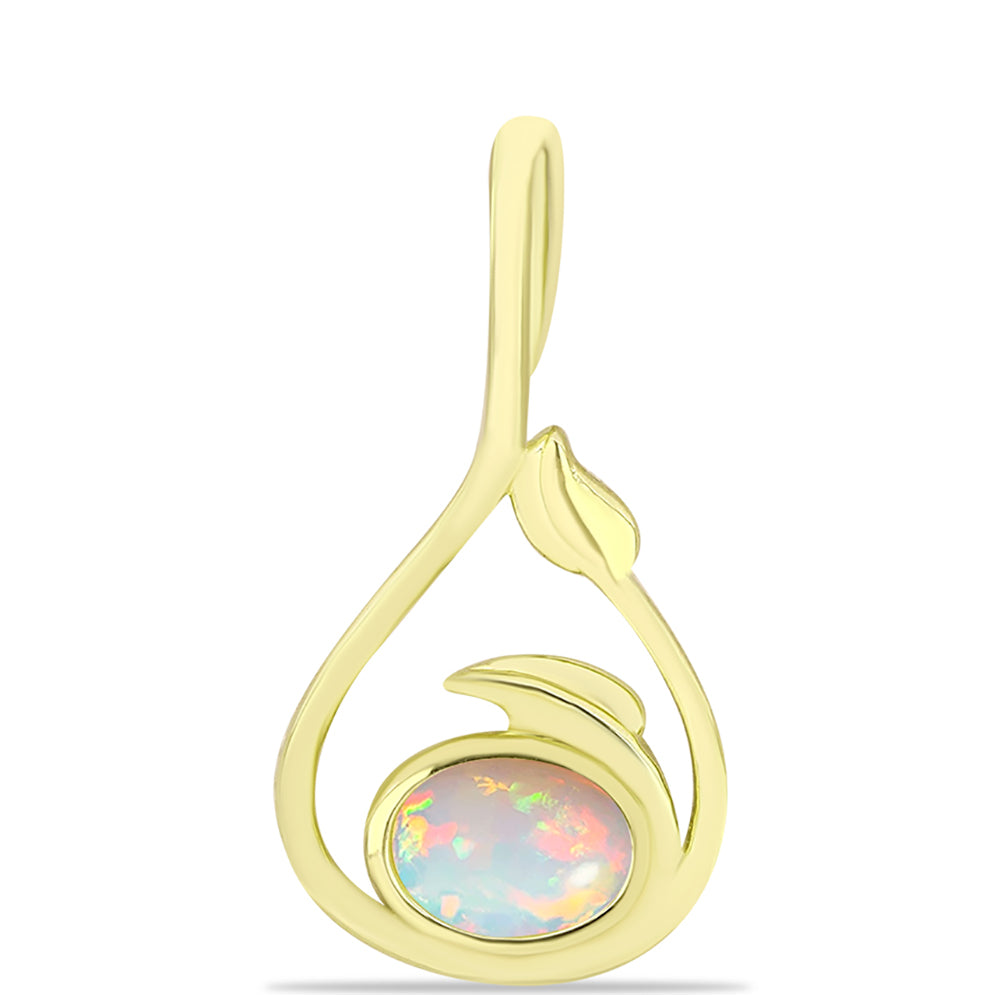 Goldplattierter Silberanhänger mit Welo-Opal