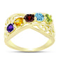 Goldplattierter Silberring mit Barton Granat und marokkanischem Amethyst