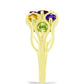 Goldplattierter Silberring mit Barton Granat und marokkanischem Amethyst