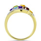 Goldplattierter Silberring mit Barton Granat und marokkanischem Amethyst
