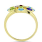Goldplattierter Silberring mit Barton Granat und marokkanischem Amethyst