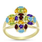 Goldplattierter Silberring mit Barton Granat und marokkanischem Amethyst