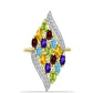 Goldplattierter Silberring mit Barton Granat und marokkanischem Amethyst