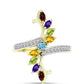 Goldplattierter Silberring mit Barton Granat und marokkanischem Amethyst