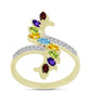 Goldplattierter Silberring mit Barton Granat und marokkanischem Amethyst
