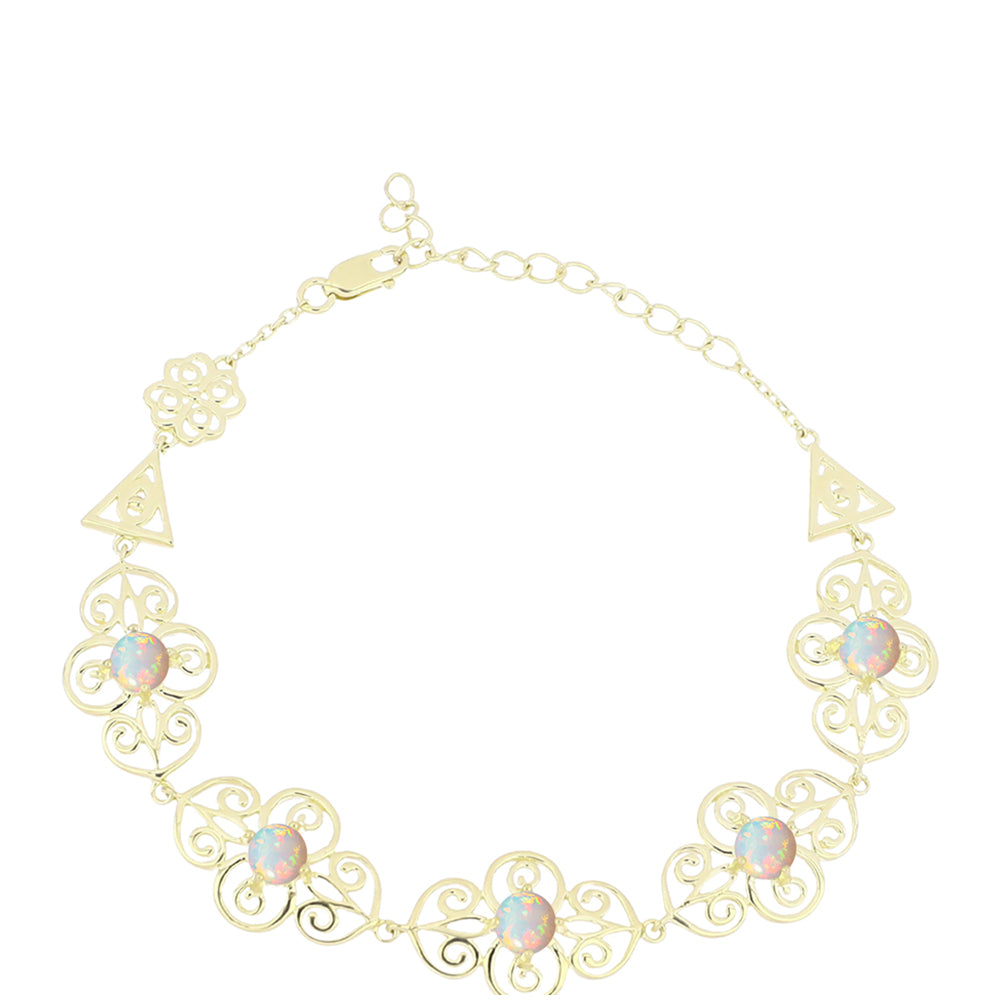 Goldplattiertes Silberarmband mit Welo-Opal 1 
