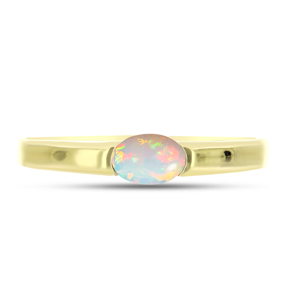 Goldplattierter Silberring mit Welo-Opal 1 