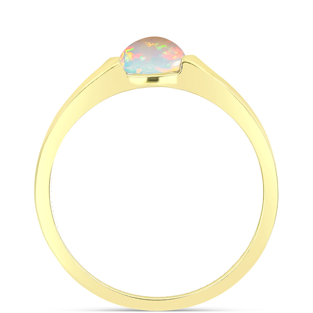 Goldplattierter Silberring mit Welo-Opal
